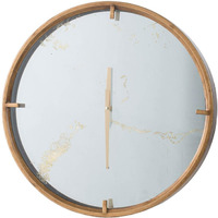 Modern Minimal 20"" Gold And Mirror Round Wall Clock