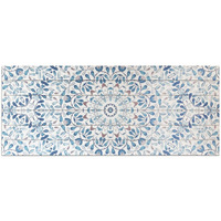 Shades Of Blue Ornate Floral Wood Plank Wall Art