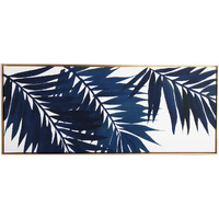 Bold Blue Palms Framed Canvas Wall Art