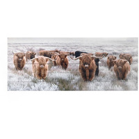 Angelic Highland Cow Herd Wood Plank Wall Art