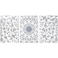 Modern Gray Chinoiserie Wood Plank Wall Art