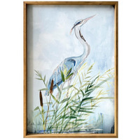 Stunning Heron Wooden Framed Canvas Wall Art