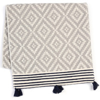 Gray Tribal Design Turkish Towel Beach Blanket
