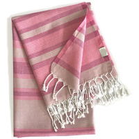 Shades Of Pink Striped Design Turkish Beach Blanket
