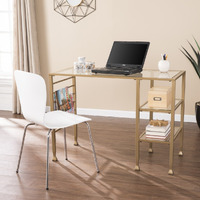 Matt Gold And Glass Writing Desk
