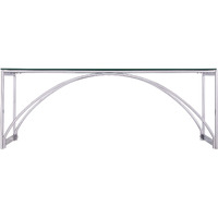 48"" Chrome Glass And Metal Rectangular Coffee Table