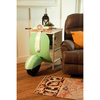 26"" Green And White Novelty Scooter Open Cabinet With Two Shelves