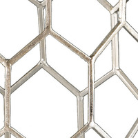 18"" Antiqued Gold Honeycomb Hexagonal End Table
