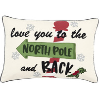 Ivory Love You To The North Pole Lumbar Accent Pillow