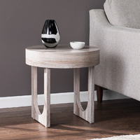 20"" Brown Manufactured Wood Round End Table