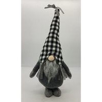 Black And White Buffalo Plaid Standing Gnome