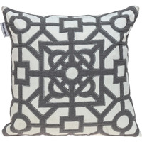 Gray And White Lattice Velvet Throw Pillow