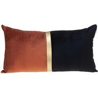 Brown Gold And Black Tufted Velvet Lumbar Pillow