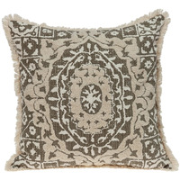 Boho Garland Beige And Dark Brown Decorative Accent Pillow