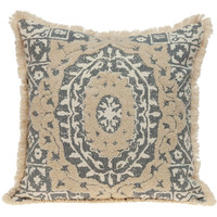 Boho Garland Beige And Gray Decorative Accent Pillow