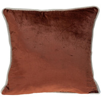 Reversible Gold And Brown Square Velvet Throw Pillow