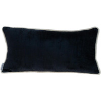 Reversible Black And White Lumbar Velvet Throw Pillow