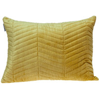 Yellow Quilted Velvet Zig Zag Decorative Lumbar Pillow
