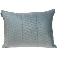 Gray Quilted Velvet Zig Zag Decorative Lumbar Pillow
