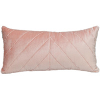 Quilted Velvet Arrows Pink Decorative Lumbar Pillow