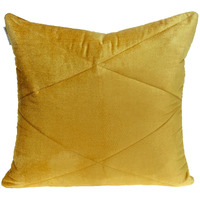 Quilted Yellow Velvet Throw Pillow