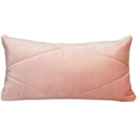 Quilted Pink Velvet Lumbar Throw Pillow