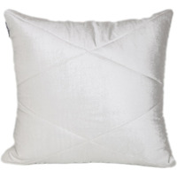 Quilted White Velvet Throw Pillow