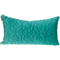 Aqua Quilted Velvet Geo Lumbar Decorative Pillow