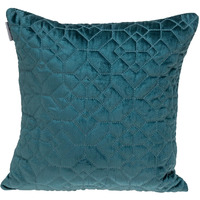 Teal Quilted Velvet Geo Decorative Throw Pillow