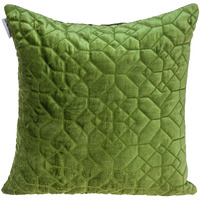 Olive Quilted Velvet Geo Decorative Throw Pillow