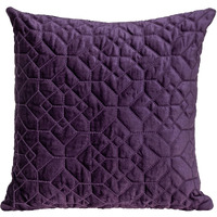 Purple Quilted Velvet Geo Decorative Throw Pillow