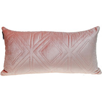 Pink Quilted Diamonds Velvet Solid Color Lumbar Pillow