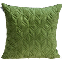 Tufted Diamonds Olive Velvet Accent Pillow
