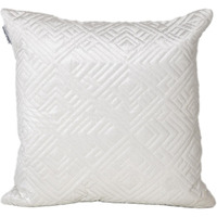 Quilted White Decorative Throw Pillow