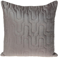 Geometric Lush Quilted Taupe Throw Pillow