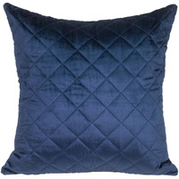 Tufted Diamond Navy Transitional Square Pillow