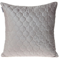 Taupe Tufted Velvet Quilted Throw Pillow