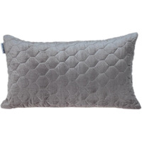 Taupe Tufted Velvet Quilted Lumbar Throw Pillow