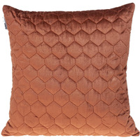 Burnt Orange Tufted Velvet Quilted Throw Pillow