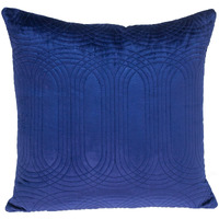 Quilted Velvet Blue  Square Throw Pillow