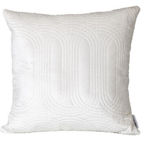 Quilted Velvet White Square Throw Pillow