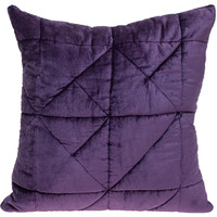 Purple Chunky Geo Stitched Velvet Decorative Throw Pillow
