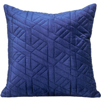 Blue Velvet Quilted Throw Pillow