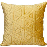 Yellow Velvet Quilted Throw Pillow