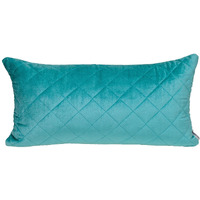 Tufted Diamond Aqua Transitional Lumbar Pillow