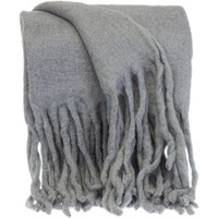 Super Soft Gray Handloomed Mohair Throw Blanket