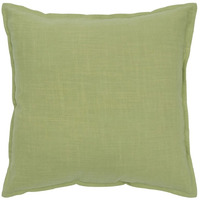 Lime Green Flange Edged Modern Throw Pillow