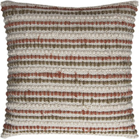 Brown Beige Nubby Texture Bands Throw Pillow