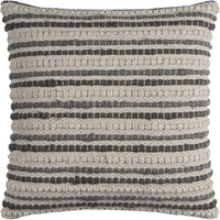 Gray Beige Nubby Texture Bands Throw Pillow
