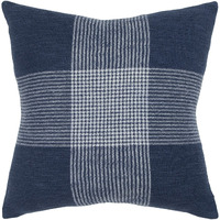 Indigo White Plaid Pattern Throw Pillow